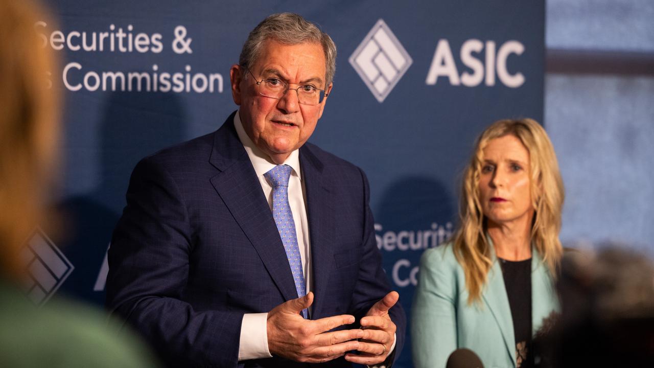 ASIC chair Joe Longo and commissioner Simone Constant. Picture: Paul Jeffers