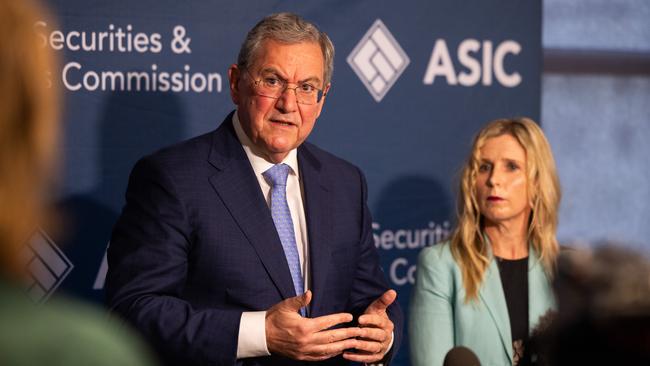 ASIC chair Joe Longo and commissioner Simone Constant. Picture: Paul Jeffers