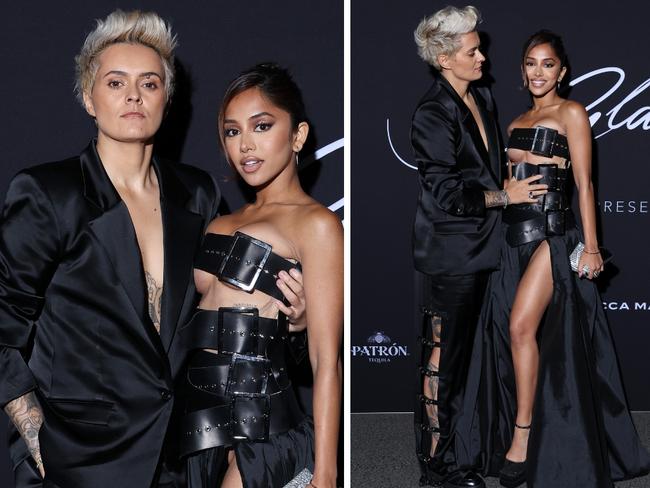 Australian Formula One Grand Prix at Albert Park. Moana Hope and Maria Thattil arrives for Glamour on the Grid. Picture: Mark Stewart