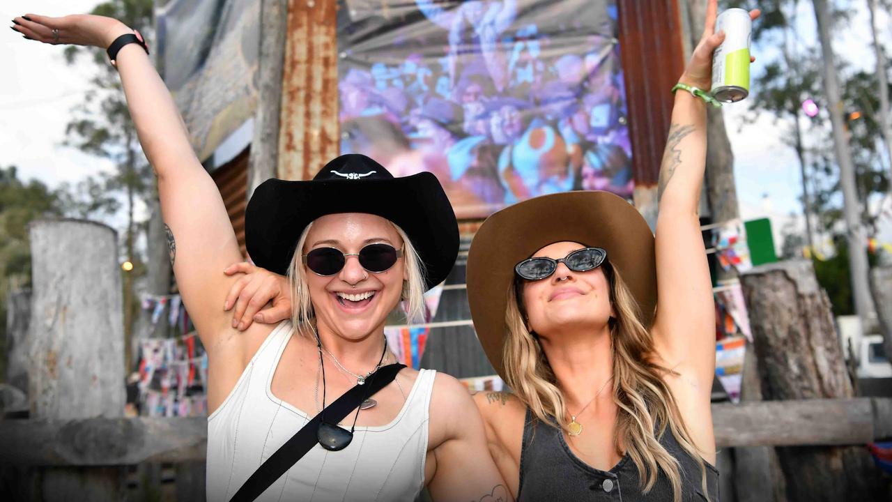 Tara and Carley Stevens at the Gympie Muster. Picture: Patrick Woods.