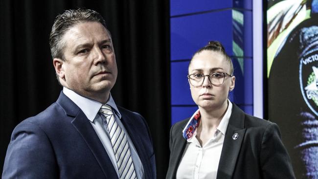 Detectives Tim Day and Caitlin Jones. Picture: Julian Kingma