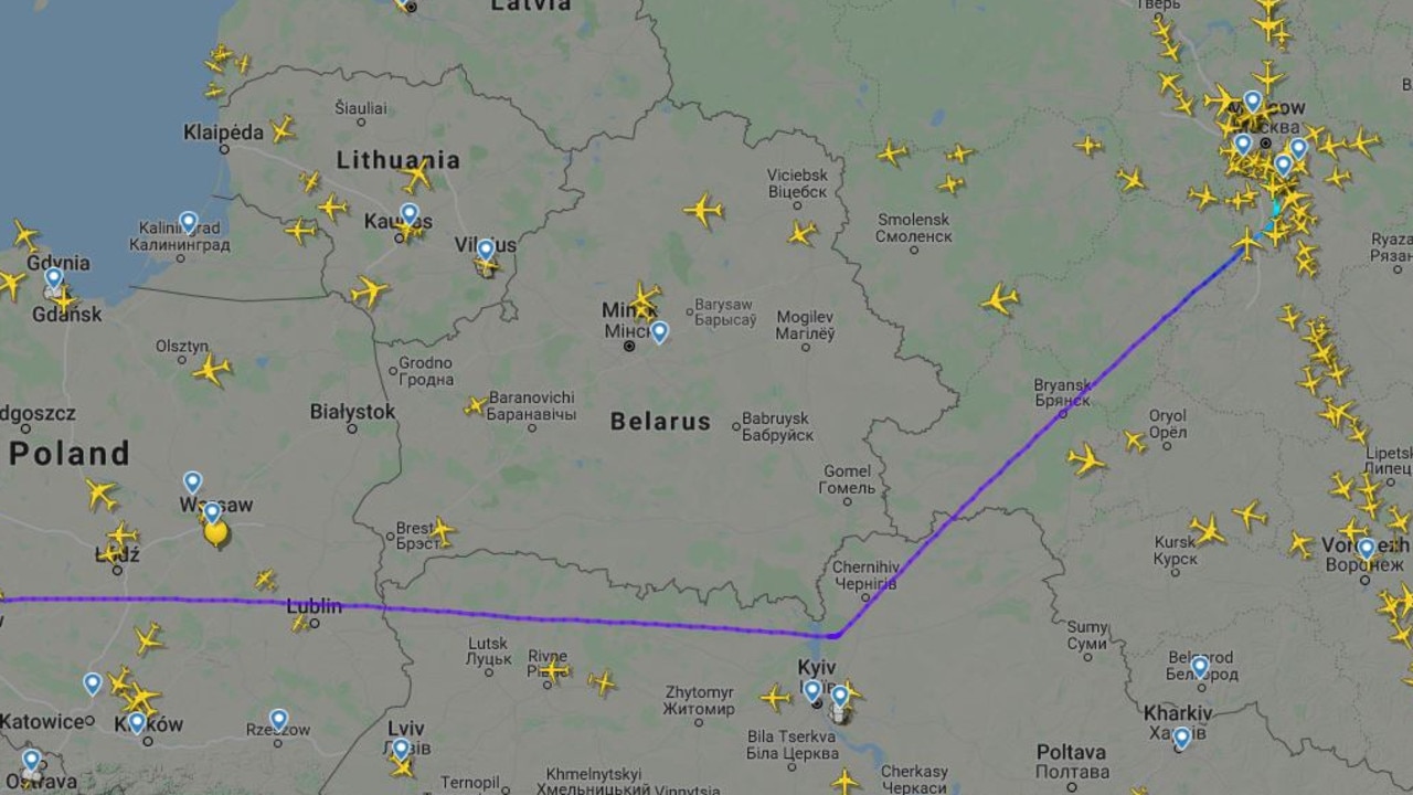 The European Union has called on airlines to avoid flying over Belarus after a Ryanair flight was ‘hijacked’ and forced to land in the country. Picture: Supplied