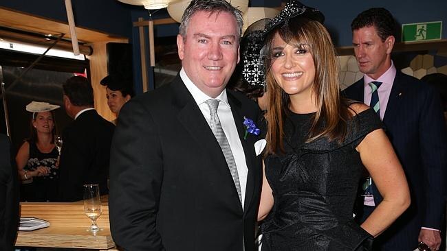 Eddie and Carla Maguire at the 2013 AAMI Victoria Derby Day at Flemington Racecourse in Melbourne.
