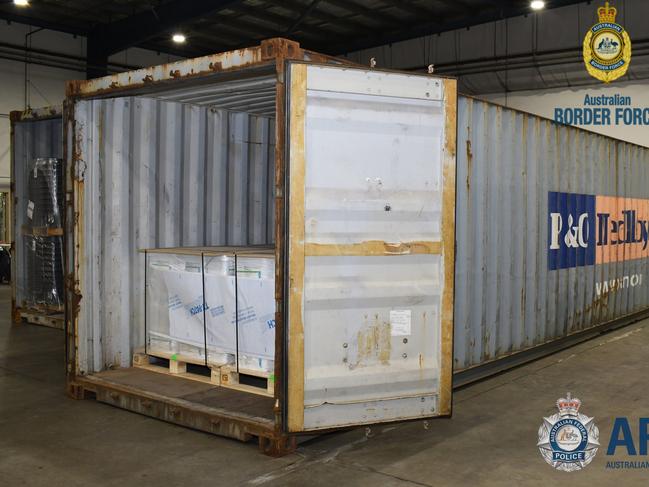 About 550kg of, cocainewas found in each shipping container.