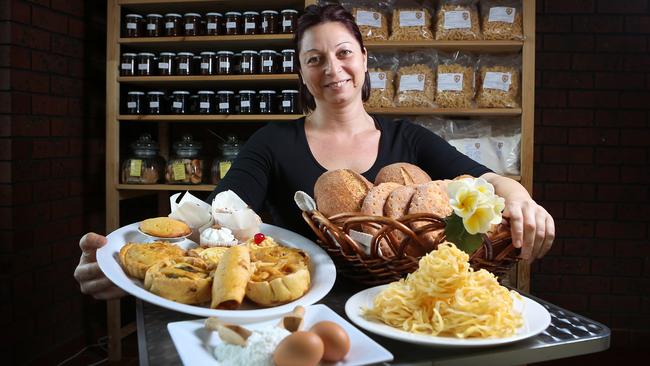 Sabine De Vuono and her specially prepared gluten-free foods at her shop Just GF Cafe, Port Road, Hindmarsh in 2013. The bakery permanently closed on Monday, February 10, 2025.