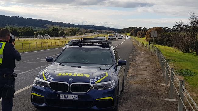 Officers targeting drivers speeding past pulled over police. Source: Supplied