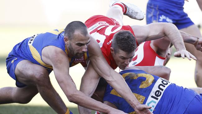 Parker starred as the Swans thrashed West Coast in their bizarre most recent appearance at GMHBA Stadium in 2021. Sydney has also won three of its past four games against Geelong at the venue. Picture: Daniel Pockett / Getty Images