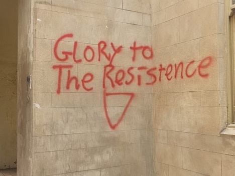 Jewish groups are backing calls from former treasurer Josh Frydenberg for a judicial inquiry into anti-semitism at unis as attacks continue on campus, including anti-semitic graffiti at the University of Melbourne. Picture: Supplied