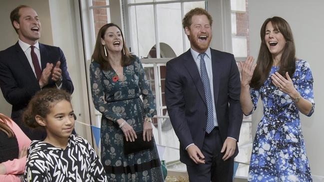 William, Harry and Kate take part in a charity event in 2015. Picture: Getty Images.