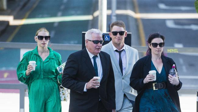 Family and friends of Kelly Wilkinson attended court for the first day of Mr Bell’s murder trial. Picture: NewsWire / Glenn Campbell