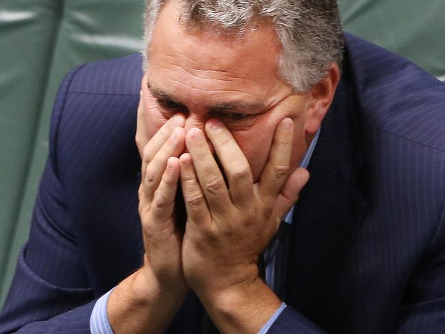 Question Time in the House of Representatives in Parliament House in Canberra 27th march 2014. The Prime Minister Tony Abbott with The Treasurer Joe Hockey, during Question Time in the House of Representatives in Parliament House Canberra.