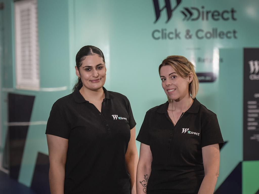 Westfield Tea Tree Plaza’s Vanessa Russo and Jess Chambers joined the company as Christmas casuals last year. Picture: Roy VanDerVegt