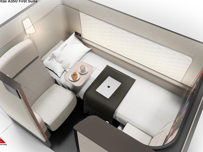 QANTAS First class cabin in the a350-1000