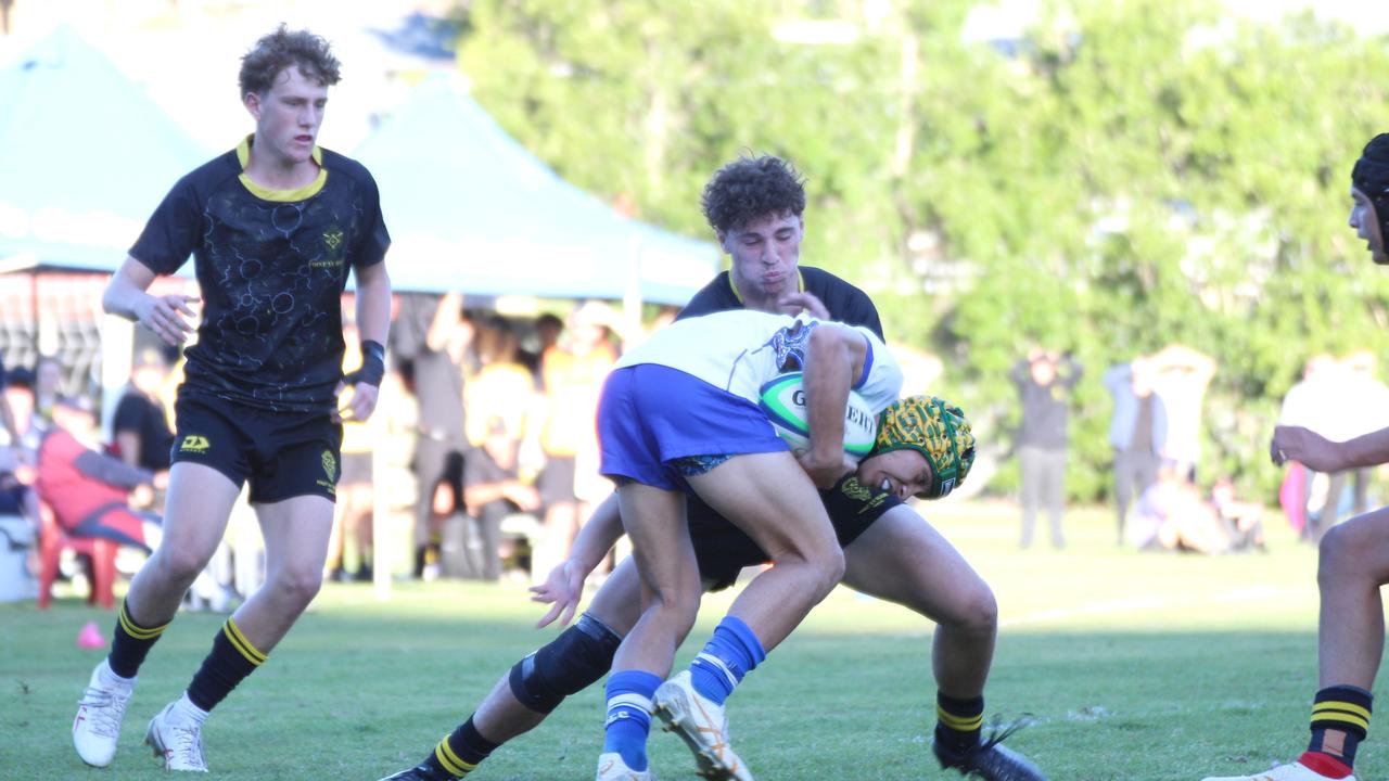 AIC First XV rugby action between St Laurence's and St Edmund's on Wednesday, May 22, 2024.