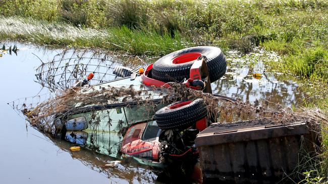 Damage on a farm following a dump of more than 300mm of rain in 2022. Picture: NCA NewsWire / Nathan Edwards