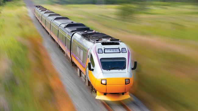 An artist impression of the proposed fast rail trains which would run between Brisbane and the Gold Coast under the Coalition’s plans