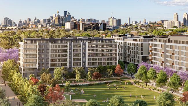 An artist’s impression of the second stage of the Park Sydney estate in Erskineville, in Sydney’s inner west, being undertaken by Greenland Golden Horse.