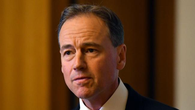 Health Minister Greg Hunt announced Australia’s travel advice to Wuhan has been upgraded to “reconsider need to travel”. Picture: AAP Image/Mick Tsikas