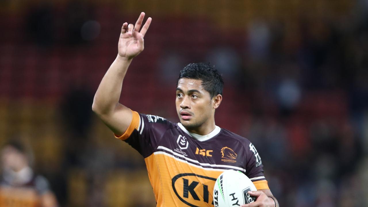 Anthony Milford playing for the Brisbane Broncos