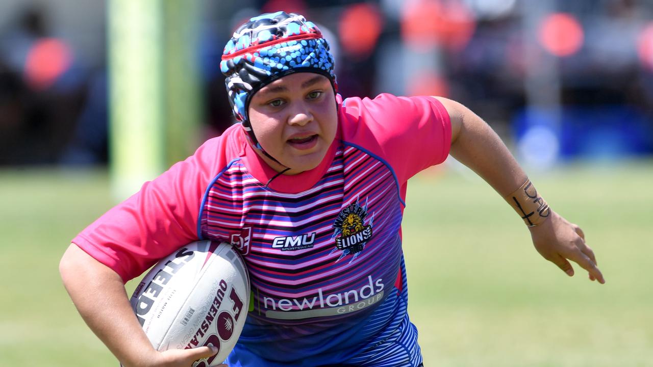 Junior League grand Finals at Kern Brothers Drive. Under 17 Girls Western Lions against Centrals. Lions Neve Rankine-Johnson. Picture: Evan Morgan