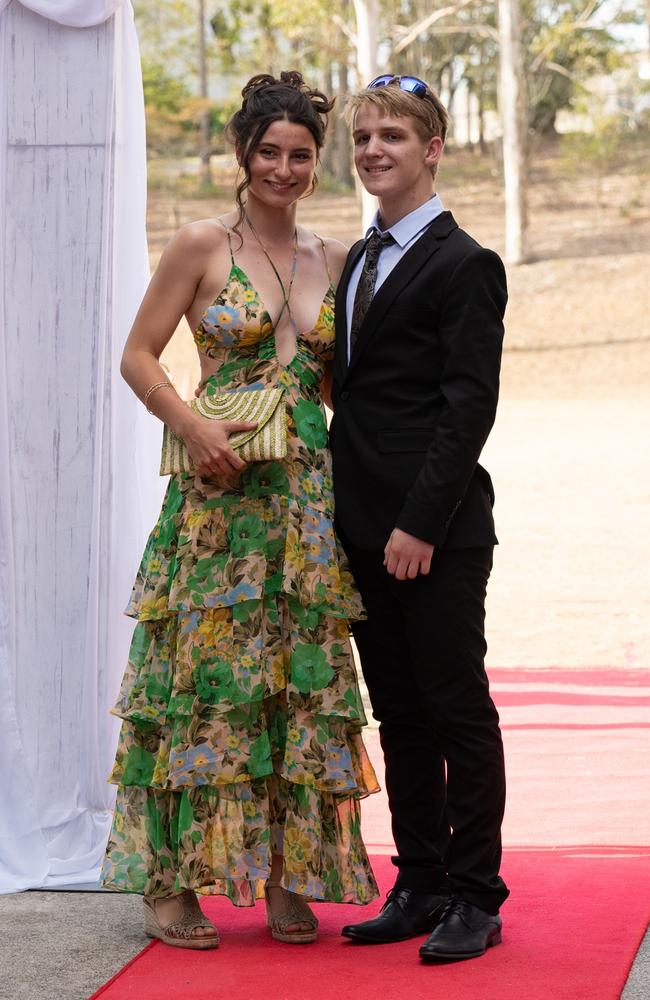 Nicholas Shum and Elva Crowley arrive at the Gympie State High School formal 2023. November 16, 2023. Picture: Christine Schindler