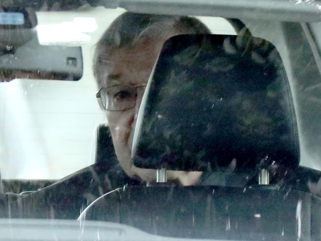 Cardinal Pell leaving prison. Picture: David Geraghty