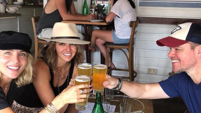 Elsa Pataky with Matt Damon in Byron Bay – Photo Supplied Instagram