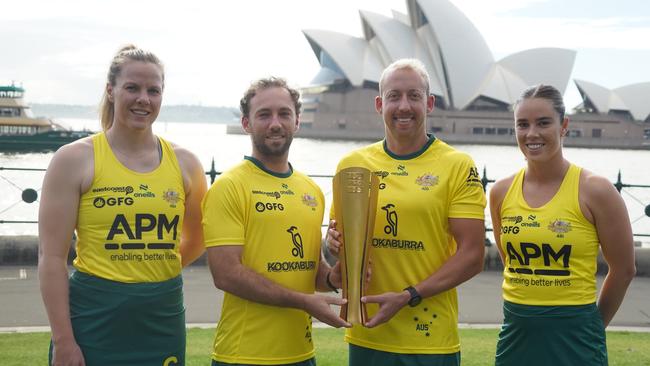 Players in Sydney for the launch of the FIH Pro League matches in Sydney. Picture: Hockey Australia