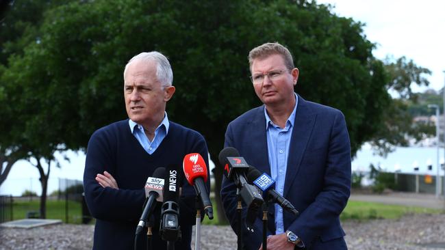 24/06/2018. Prime Minister Malcolm Turnbull and MP and Member for Reid Craig Laundy address media after meeting young family Leena Mathew with her 9 month old daughter Lyla Duffy and her partner Eoghan Duffy. Prime Minister Malcolm Turnbull and MP and Member for Reid, Craig Laundy talk with a family who live in Drummoyne in the electorate of Reid, in light of the GovernmentÕs income tax relief plan. Britta Campion / The Australian