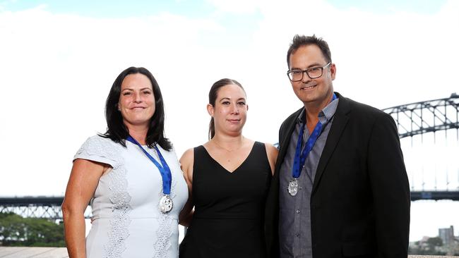 Lisa Elmas, cousin of the Folkholt sisters Danielle Dare and Darrin Collier following today’s Pride of Australia ceremony. Picture: Tim Hunter.