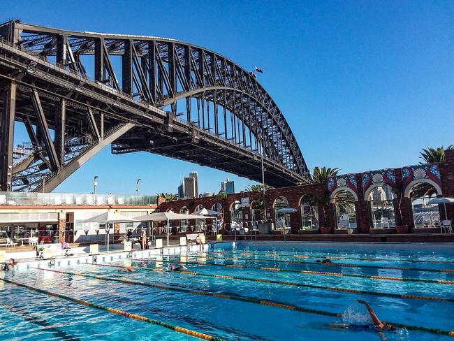 The Sydney Harbour Bridge is part of the scenery. 