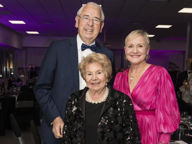 Clive and Conchita Armitage with Jan Johnson (right) at the Toowoomba Hospice 20th Anniversary Gala Dinner at Oaks Toowoomba, Saturday, July 1, 2023. Picture: Kevin Farmer