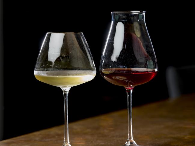 Quinterra riesling and a pinot noir wines. Picture: Jerad Williams