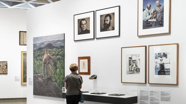 One of the displays inside Belonging: Stories of Australian art at the National Gallery of Australia, Canberra