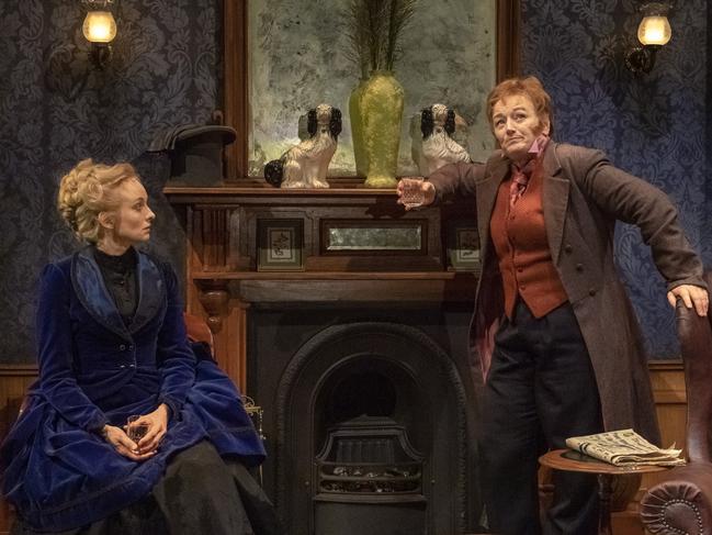 Ksenja Logos (Bella Manningham) and Eileen Darley (Detective Rough) in State Theatre Company’s Gaslight. Picture: Chris Herzfeld