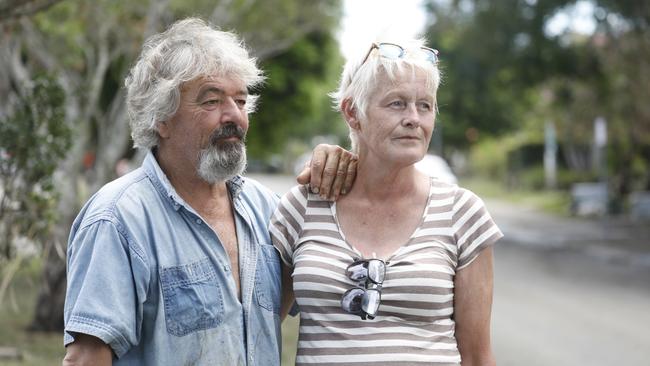 Wardell residents Stephen and Vicki Waddell have never before seen a flood like this one in their town. Picture: Liana Boss