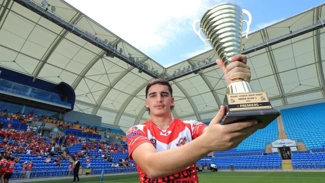 17th October 2020, Currumbin Under 18Ã•s celebrate winning the Gold Coast Rugby League Under 18Ã•s Grand Final played between against the Tugun Seahawks. Photo: Scott Powick News Corp