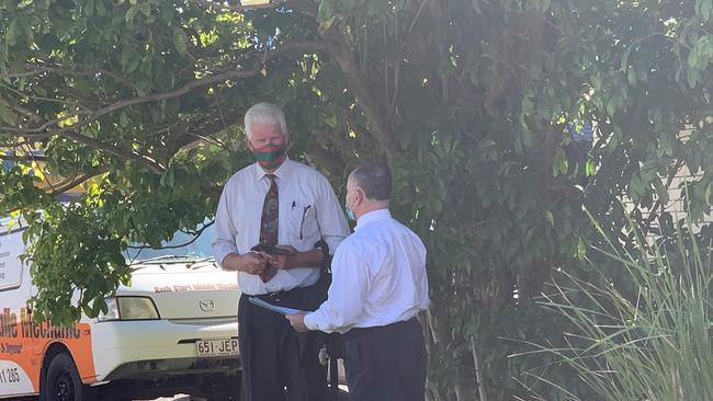 Lawyer Russell Baxter (left) with Allan Whittaker who pleaded guilty in Tweed Heads Local Court to drink driving.