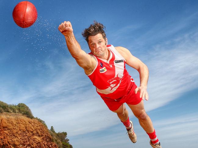 Sorrento champion Guy Stringer was the first man to play 400 senior games in the MPNFL and would be a leading candidate to be included in an MPNFL hall of fame. Picture: Colleen Petch.