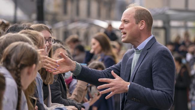 Prince William, Duke of Cambridge meets students during a visit to the University of Glasgow on May 11, 2022. Picture: Jane Barlow - WPA POOL/Getty Images.