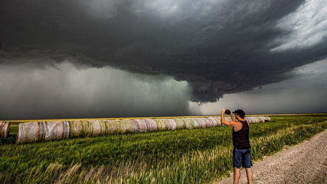 Queensland storm chaser Thomas Hinterdorfer at Cimarron, Kansas, on 18 June 2024. Photo: Supplied.