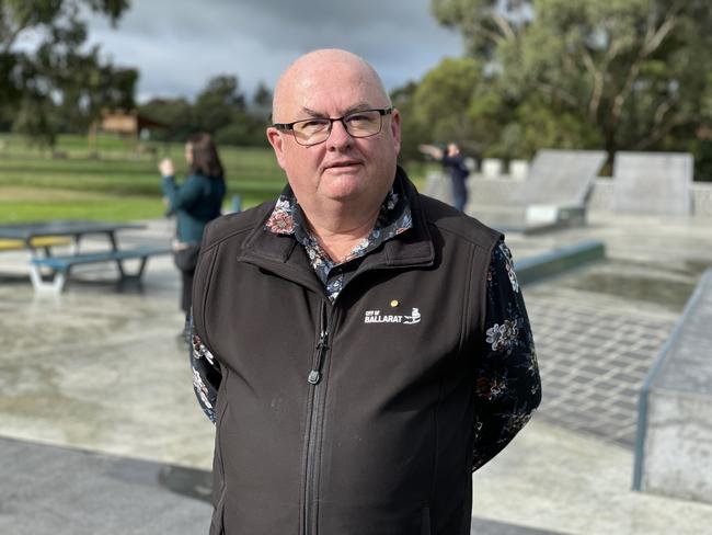 City of Ballarat Mayor Des Hudson at the Sebastopol skate park.