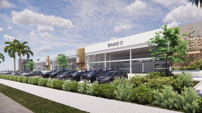 Artist impression of the under-construction Von Bibra Auto Village at Coomera. Picture: Supplied