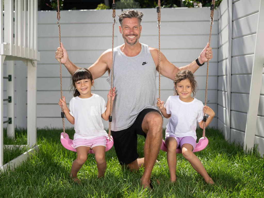 Sam Wood, with his daughters Willow and Charlie, says when people add small changes they notice big differences. Picture: Tony Gough