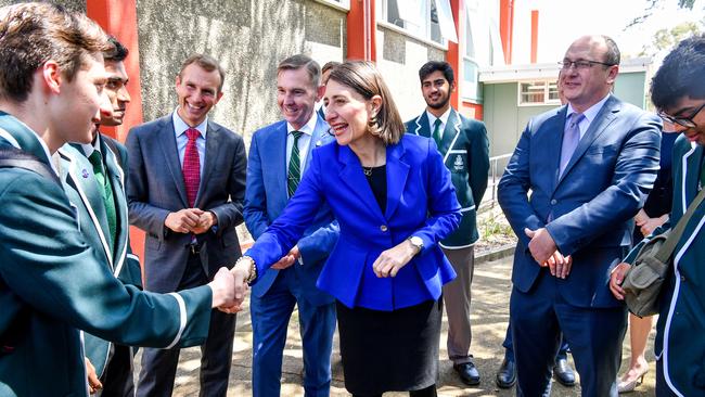 NSW Premier Gladys Berejiklian meets with Randwick Boys High School students in 2018.