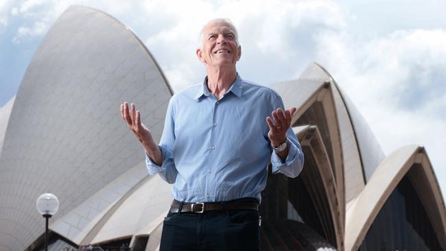 Jan Utzon at the Sydney Opera House for the 50th anniversary of his father’s masterpiece. Picture: Jane Dempster