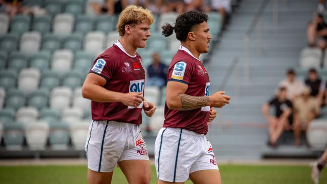 Frankie Goldsbrough and Dre Pakeho. Picture credit: Tom Primmer/QRU.