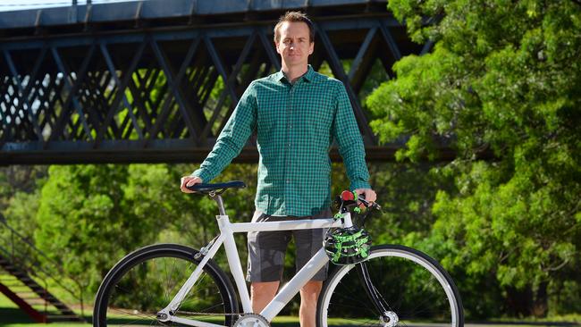 Northcote cyclist Danny Rose is calling for Yarra Council to complete the missing link in the Merri Creek Trail. He is at the Capital City trail near Rushall station where the path could joint the Merri Creek Trail instead of being a dead end, which it is currently. Picture: Josie Hayden