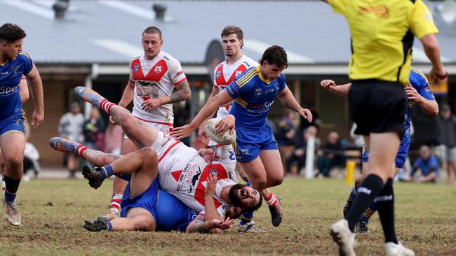 Way Woy’s Andrew Fifita with the ball during the game against Toukley Hawks. Picture: Damian Shaw