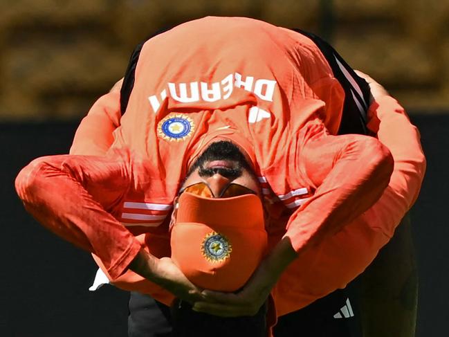 India’s KL Rahul attends a practice session ahead of their 2023 ICC Men's Cricket World Cup one-day international match against Netherlands. Picture: R. Satish Babu/AFP